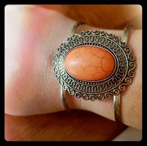 🍍 3 for $10!! 🍍 Silver/orange cuff bracelet